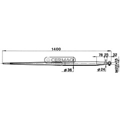 Punta conica completa di dado Ø 36 x 1400 mm 55840