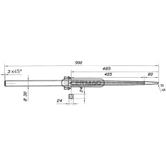 Punta de soldadura para horquilla de estiércol Ø 36 x 900 mm 57458