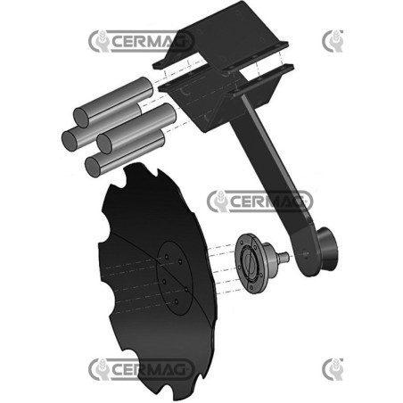 Soporte frontal para bastidor de discos de 4 orificios CxD 80x80 mm 55902 OFAS