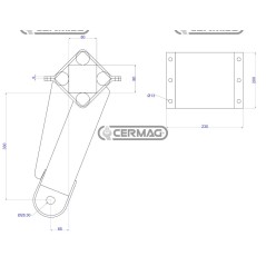 Soporte de disco trasero, marco de 4 orificios, 80x80 mm, 55903 OFAS