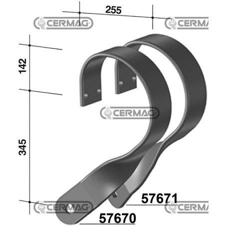 Resorte 90x13 para discos, lado izquierdo 57671 | NewgardenAgri.com