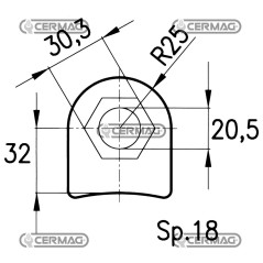 Soporte para martillo para trituradora. Diámetro del orificio: 20,5 mm. 56495