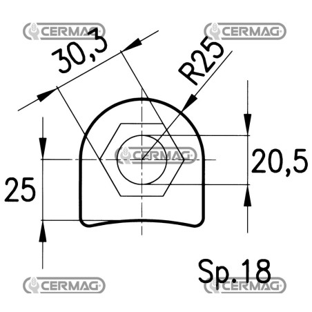 Support de marteau pour broyeur, diamètre du trou : 20,5 mm, référence 56496