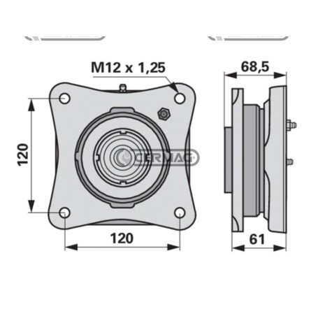 Soporte de cojinete oscilante H60 (Original) 57493 Original Maschio - Gaspardo