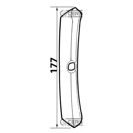 Reja de arado reversible de acero 55 Si 8 Dimensiones 40x5x177 mm 55470 BIANCHI