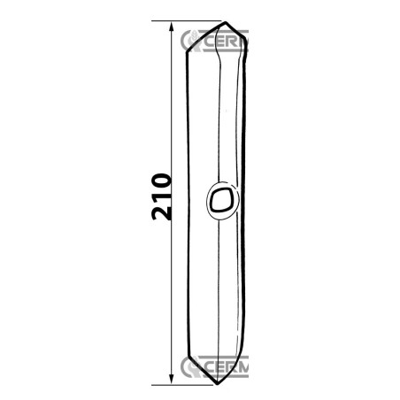 Reja de arado recta para primavera 57166-57167-57168 Dimensiones 40x6x210 mm 57169
