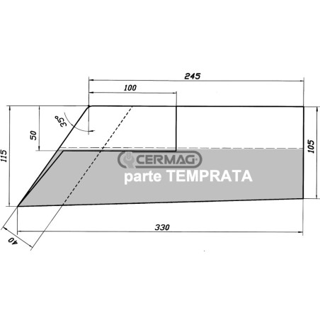 Arado de hombro reforzado de 240 mm - Derecha 56744 | NewgardenAgri.com