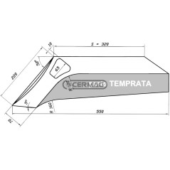 UNIVERSAL TYPE PLOUGH SHAFT 320 mm - RH 56746 | NewgardenAgri.com