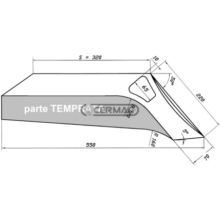 UNIVERSAL TYPE PLOUGH SHAFT 320 mm - SX 56747 | NewgardenAgri.com