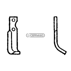Azada curva derecha Diámetro del orificio 8,5 mm Distancia entre centros 55 mm Placa 25x6 mm 55007 | NewgardenAgri.com