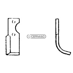 Azada curva derecha Diámetro del orificio 12,5 mm Distancia entre centros 90 mm Placa 50x7 mm 55040 | NewgardenAgri.com