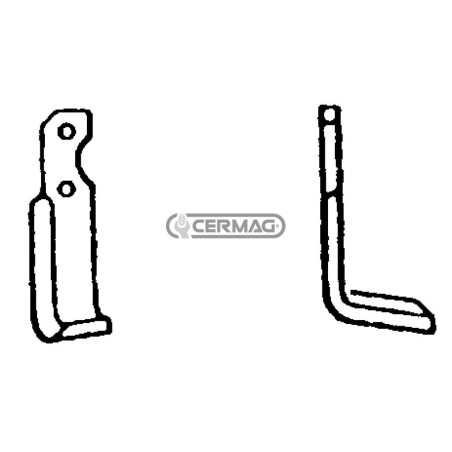 Azada cuadrada derecha Diámetro del orificio 8,5 mm Distancia entre centros 55 mm Placa 30x6 mm 55044 | NewgardenAgri.com