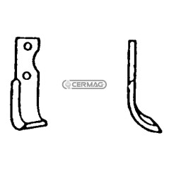 Azada curva derecha Diámetro del orificio 10,5 mm Distancia entre centros 65 mm Placa 30x6 mm 55134 | NewgardenAgri.com