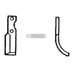 Azada curva derecha Diámetro del orificio 10,5 mm Distancia entre centros 65 mm Placa 25x5 mm 55135 | NewgardenAgri.com