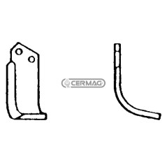 Azada curva derecha Diámetro del orificio 10,5 mm Distancia entre centros 25 mm Placa 50x6 mm 55136 | NewgardenAgri.com