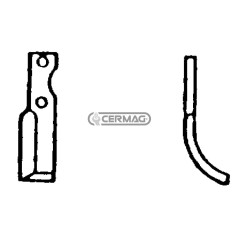 Azada curva derecha Diámetro del orificio 10,5 mm Distancia entre centros 65 mm Placa 35x6 mm 55138 | NewgardenAgri.com