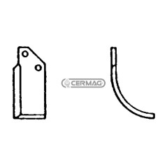 Azada curva derecha Diámetro del orificio 10,5 mm Distancia entre centros 25 mm Placa 50x6 mm 55140 | NewgardenAgri.com