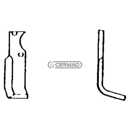 Azada curva derecha Diámetro del orificio 10,5 mm Distancia entre centros 70 mm Placa 40x6 mm 55161 | NewgardenAgri.com
