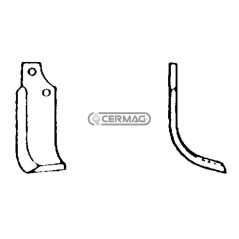 Azada curva derecha Diámetro del orificio 12,5 mm Distancia entre centros 53 mm Placa 60x6 mm 55163 | NewgardenAgri.com