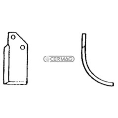 Azada curva derecha Diámetro del orificio 12,5 mm Distancia entre centros 39 mm Placa 70x6 mm 55178 | NewgardenAgri.com