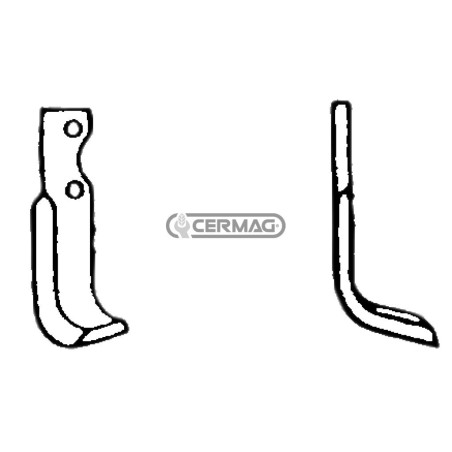 Azada curva derecha Diámetro del orificio 8,5 mm Distancia entre centros 55 mm Placa 30x6 mm 55180 | NewgardenAgri.com
