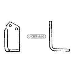 Azada cuadrada derecha Diámetro del orificio 13,5 mm Distancia entre centros 57 mm Placa 80x7 mm 55201 | NewgardenAgri.com