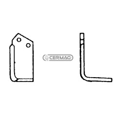 Azada cuadrada derecha Diámetro del orificio 11,5 mm Distancia entre centros 57 mm Placa 75x6 mm 55202 | NewgardenAgri.com