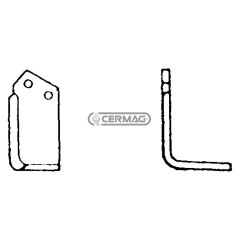 Azada cuadrada izquierda Diámetro del orificio 11,5 mm Distancia entre centros 57 mm Placa 75x6 mm 55214 | NewgardenAgri.com