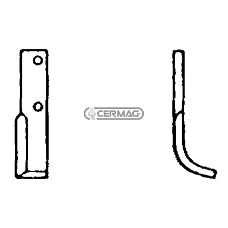 Azada curva derecha Diámetro del orificio 10,5 mm Distancia entre centros 85 mm Placa 40x5 mm 55218 | NewgardenAgri.com