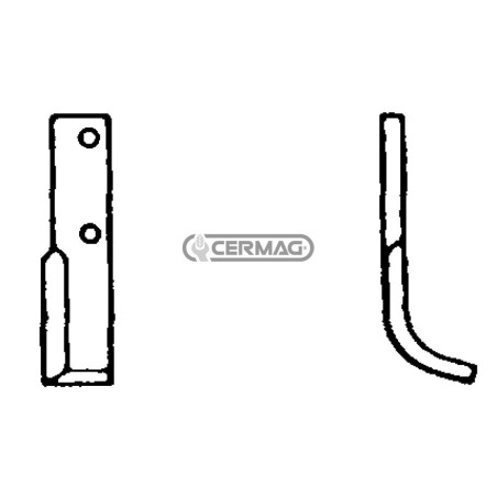 Rechts gebogene Hacke, Lochdurchmesser 10,5 mm, Mittenabstand 85 mm, Platte 40 x 6 mm, 55220 | NewgardenAgri.com
