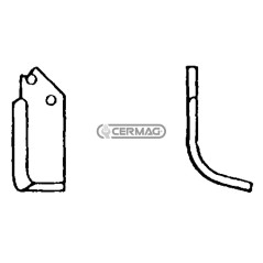 Azada cuadrada derecha Diámetro del orificio 12,5 mm Distancia entre centros 46 mm Placa 70x7 mm 55269 | NewgardenAgri.com