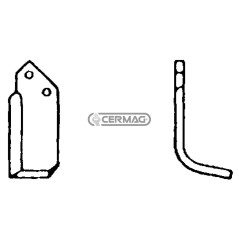 Azada curva derecha Diámetro del orificio 8,5 mm Distancia entre centros 42 mm Placa 50x5 mm 55308 | NewgardenAgri.com