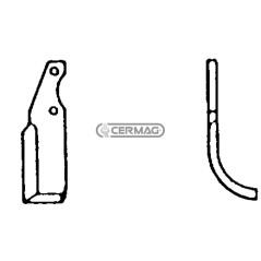 Azada curva derecha Diámetro del orificio 10,5 mm Distancia entre centros 73 mm Placa 50x6 mm 55315 | NewgardenAgri.com