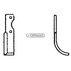 Azada curva derecha Diámetro del orificio 8,5 mm Distancia entre centros 73 mm Placa 35x6 mm 55321 | NewgardenAgri.com