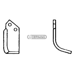 Azada curva derecha Diámetro del orificio 12,5 mm Distancia entre centros 42 mm Placa 60x6 mm 55325 | NewgardenAgri.com