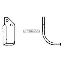 Azada curva izquierda Diámetro del orificio 10,5 mm Distancia entre centros 27 mm Placa 40x6 mm 55376 | NewgardenAgri.com