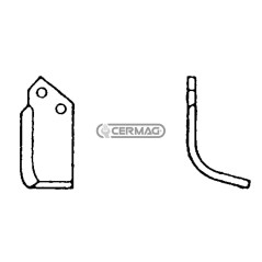 Azada curva derecha Diámetro del orificio 11,5 mm Distancia entre centros 57 mm Placa 75x6 mm 55426 | NewgardenAgri.com