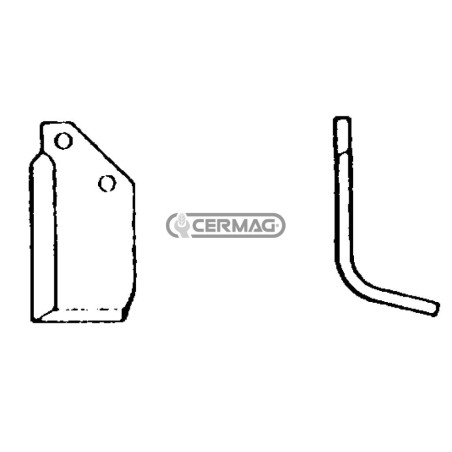 Azada cuadrada derecha Diámetro del orificio 10,5 mm Distancia entre centros 33 mm Placa 45x5 mm 55516 | NewgardenAgri.com
