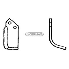 Azada curva izquierda Diámetro del orificio 10,5 mm Distancia entre centros 41 mm Placa 50x6 mm 55525 | NewgardenAgri.com