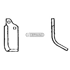 Azada curva izquierda Diámetro del orificio 10,5 mm Distancia entre centros 27 mm Placa 40x6 mm 55526 | NewgardenAgri.com
