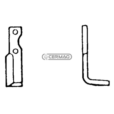 Azada cuadrada izquierda Diámetro del orificio 8,5 mm Distancia entre centros 70 mm Placa 30x6 mm 55538 | NewgardenAgri.com