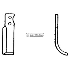Azada curva izquierda Diámetro del orificio 10,5 mm Distancia entre centros 33 mm Placa 45x5 mm 55608 | NewgardenAgri.com