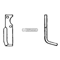 Azada curva izquierda Diámetro del orificio 10,5 mm Distancia entre centros 80 mm Placa 45x5 mm 55609 | NewgardenAgri.com