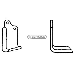 Azada cuadrada izquierda Diámetro del orificio 14,5 mm Distancia entre centros 56 mm Placa 80x6 mm 55650 | NewgardenAgri.com