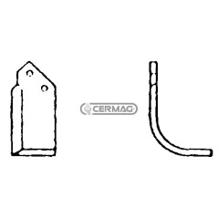 Azada curva izquierda Diámetro del orificio 12,5 mm Distancia entre centros 55 mm Placa 75x7 mm 55669 | NewgardenAgri.com