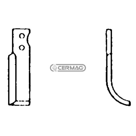 Azada curva izquierda Diámetro del orificio 8,5 mm Distancia entre centros 33 mm Placa 35x6 mm 55718 | NewgardenAgri.com