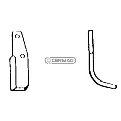 Azada curva izquierda Diámetro del orificio 10,5 mm Distancia entre centros 99 mm Placa 60x6 mm 55722 | NewgardenAgri.com