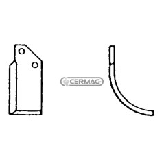 Azada curva derecha Diámetro del orificio 12,5 mm Distancia entre centros 40 mm Placa 70x6 mm 55732 | NewgardenAgri.com