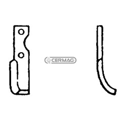 Azada curva derecha Diámetro del orificio 8,5 mm Distancia entre centros 68 mm Placa 30x5 mm 55762 | NewgardenAgri.com