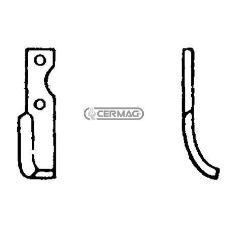 Azada curva derecha Diámetro del orificio 8,5 mm Distancia entre centros 68 mm Placa 30x5 mm 55762 | NewgardenAgri.com